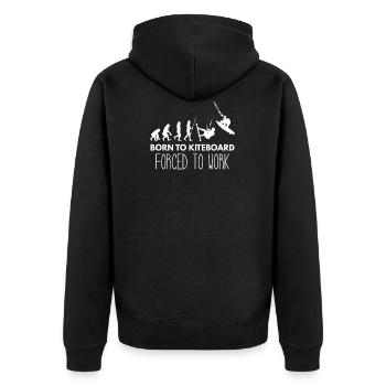 Kitesurfing - Kitesurfing - Kitesurfing - Evolution - Unisex Premium Organic Zip Hoodie - black - Back - Nico (187cm)