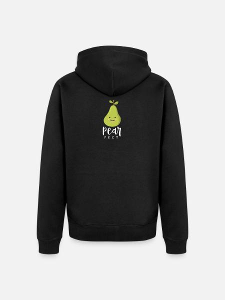 Vegetarian Pear Perfect Pearfect Funny Gift - Unisex Premium Organic Zip Hoodie - black