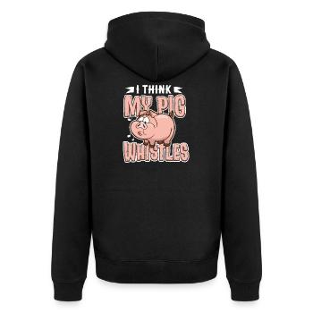 Lustiger Denglisch Spruch Denglisch Sprüche - Unisex Premium Bio Zip Hoodie - Schwarz - Hinten - Nico (187cm)