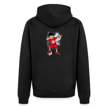Equipe nationale de Tunisie WM Dab football - Veste à capuche bio Premium Unisexe - noir - Dos - Nico (187cm)