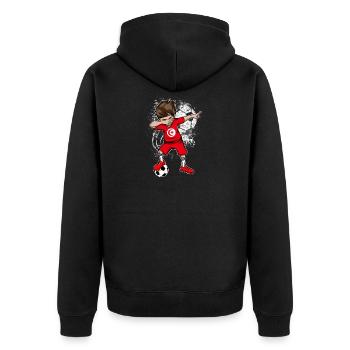 Equipe nationale de Tunisie WM Dab football - Veste à capuche bio Premium Unisexe - noir - Dos - Nico (187cm)