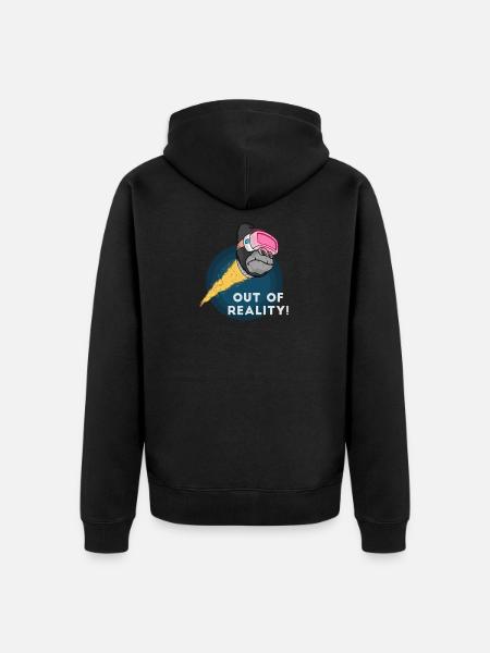 Gorilla Virtualreality Monkey Affe Nerd Computer - Unisex Premium Bio Zip Hoodie - Schwarz