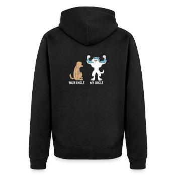 Ton oncle Mon oncle chien loup T-shirt cadeau - Veste à capuche bio Premium Unisexe - noir - Dos - Nico (187cm)