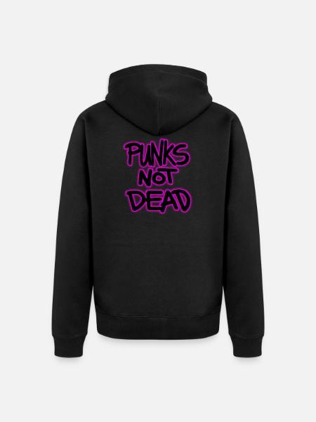 punks not dead - Unisex Premium Organic Zip Hoodie - black
