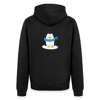 Pingouin mignon - motif mignon - cadeau pour enfants - Veste à capuche bio Premium Unisexe - noir - Dos - Nico (187cm)