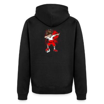Poland football national team World Cup - Unisex Premium Organic Zip Hoodie - black - Back - Nico (187cm)