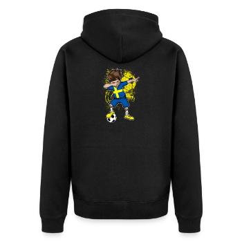Sweden Football World Cup national team - Unisex Premium Organic Zip Hoodie - black - Back - Nico (187cm)
