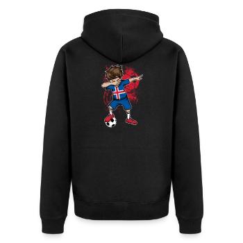 Iceland football national team World Cup - Unisex Premium Organic Zip Hoodie - black - Back - Nico (187cm)