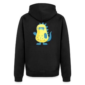 monster - Unisex Premium Organic Zip Hoodie - black - Back - Nico (187cm)