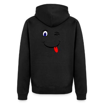 Mignon smiley enfants parents bébé cadeau - Veste à capuche bio Premium Unisexe - noir - Dos - Nico (187cm)