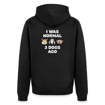 Lustiges Hunde Design für Leute mit vielen Hunden - Unisex Premium Bio Zip Hoodie - Schwarz - Hinten - Nico (187cm)