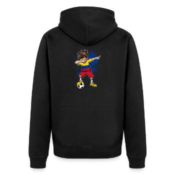 Colombia football World Cup jersey Dab boy - Unisex Premium Organic Zip Hoodie - black - Back - Nico (187cm)