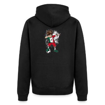 Mexico Footballer World Cup jersey - Unisex Premium Organic Zip Hoodie - black - Back - Nico (187cm)