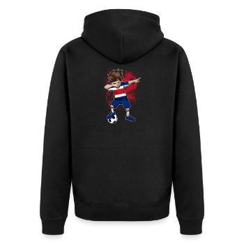 COSTA RICA National Team Soccer World Cup - Unisex Premium Organic Zip Hoodie - black - Back - Nico (187cm)