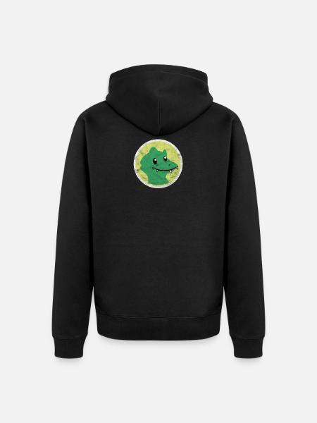 Crocodile gift kid son daughter cartoon zoo animal - Unisex Premium Organic Zip Hoodie - black