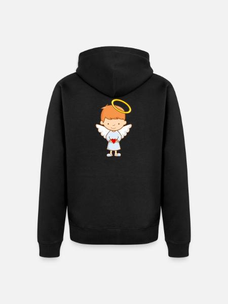 Sweet guardian angel - Unisex Premium Organic Zip Hoodie - black