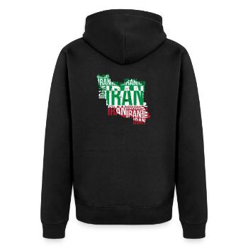 Iran Persian World Cup Soccer Soccer - Unisex Premium Organic Zip Hoodie - black - Back - Nico (187cm)