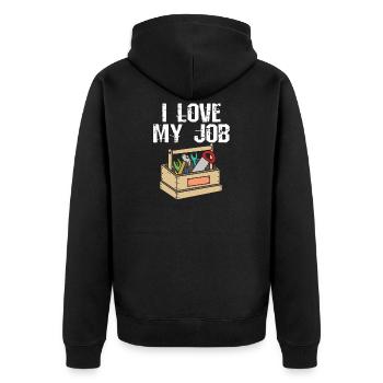 Menuisier couvre-toit charpentier travail métier carpenter - Veste à capuche bio Premium Unisexe - noir - Dos - Nico (187cm)