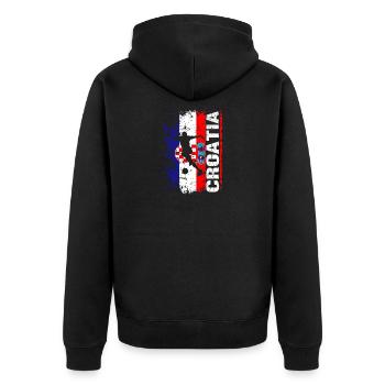 Équipe nationale de Croatie - Cadeaux - Veste à capuche bio Premium Unisexe - noir - Dos - Nico (187cm)
