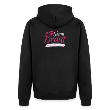 Équipe mariée mariage Hen Party T-Shirt cadeau - Veste à capuche bio Premium Unisexe - noir - Dos - Nico (187cm)