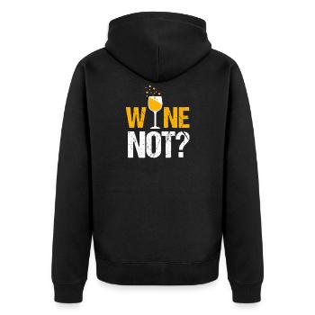 Why not Wine? - Unisex Premium Organic Zip Hoodie - black - Back - Nico (187cm)