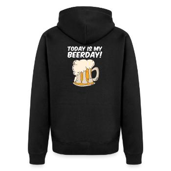 Geburtstag feiern Birthday Party Geburt Geschenk - Unisex Premium Bio Zip Hoodie - Schwarz - Hinten - Nico (187cm)