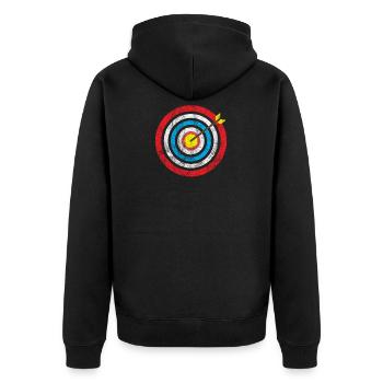 Cadeau Archer cible flèche chemise - Veste à capuche bio Premium Unisexe - noir - Dos - Nico (187cm)
