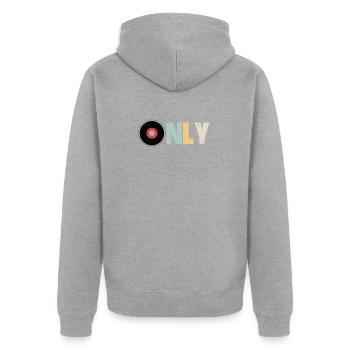 Vinyle seulement - Veste à capuche bio Premium Unisexe - gris chiné - Dos - Nico (187cm)