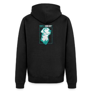 Chien disant chien propriétaire cadeau silhouette enfant - Veste à capuche bio Premium Unisexe - noir - Dos - Nico (187cm)