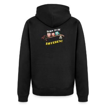 Né pour être différent - Veste à capuche bio Premium Unisexe - noir - Dos - Nico (187cm)