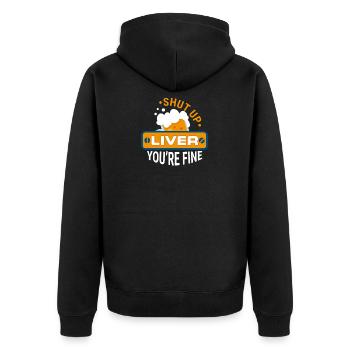 Tais-toi liver beer lover - Veste à capuche bio Premium Unisexe - noir - Dos - Nico (187cm)