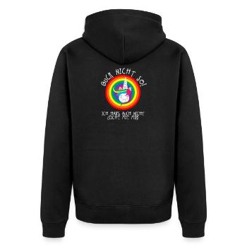 Ne regardez pas de cette façon Licorne - Veste à capuche bio Premium Unisexe - noir - Dos - Nico (187cm)