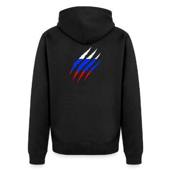 Drapeau de la Russie fan football Coupe du monde - Veste à capuche bio Premium Unisexe - noir - Dos - Nico (187cm)