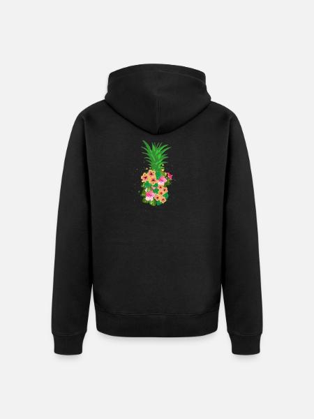 pineapple - Unisex Premium Organic Zip Hoodie - black