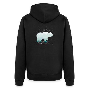 Bear forest brown bear zoo zoo predator gift - Unisex Premium Organic Zip Hoodie - black - Back - Nico (187cm)