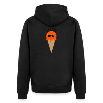 Stay Cool - Eiscreme Fan - Unisex Premium Bio Zip Hoodie - Schwarz - Hinten - Nico (187cm)