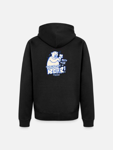 Feed The Hungry Bear! - Unisex Premium Organic Zip Hoodie - black