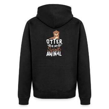 Otter is My Spirit Animal Cute T-Shirt - Unisex Premium Organic Zip Hoodie - black - Back - Nico (187cm)