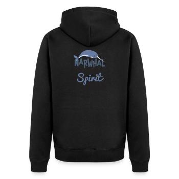 Narwhal is My Spirit Animal Cute T-Shirt - Unisex Premium Organic Zip Hoodie - black - Back - Nico (187cm)