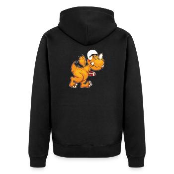 American Football - Unisex Premium Bio Zip Hoodie - Schwarz - Hinten - Nico (187cm)
