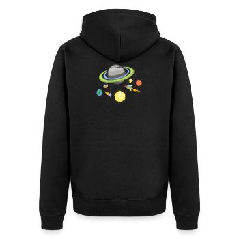 Space Mobile Planet Space / Gift Idea - Unisex Premium Organic Zip Hoodie - black - Back - Nico (187cm)