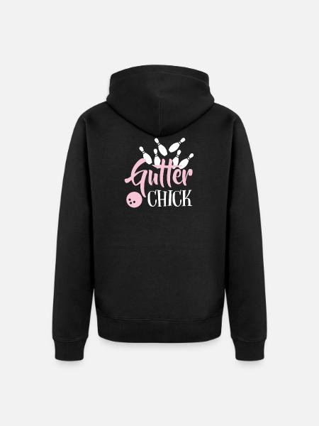 bowling - Unisex Premium Organic Zip Hoodie - black