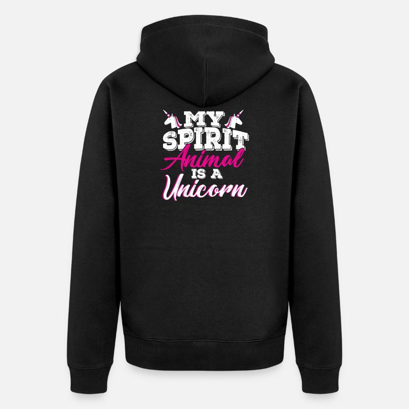 licorne - Veste à capuche bio Premium Unisexe - noir