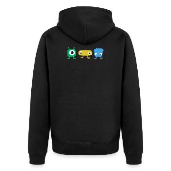 monster - Unisex Premium Organic Zip Hoodie - black - Back - Nico (187cm)