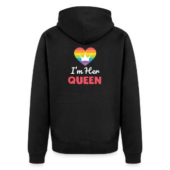 Drôle je suis sa T-shirt de la Reine - Veste à capuche bio Premium Unisexe - noir - Dos - Nico (187cm)
