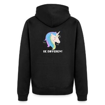 Soyez différent Licorne - Veste à capuche bio Premium Unisexe - noir - Dos - Nico (187cm)