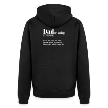 Dad or Daddy Definition - Unisex Premium Bio Zip Hoodie - Schwarz - Hinten - Nico (187cm)