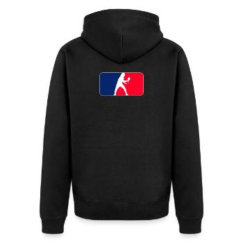 Table tennis blue white red streetwear - Unisex Premium Organic Zip Hoodie - black - Back - Nico (187cm)