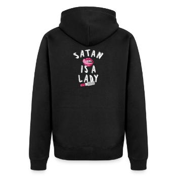 Satanic Satanic femmes drôles est un rouge à lèvres Lady Lips - Veste à capuche bio Premium Unisexe - noir - Dos - Nico (187cm)