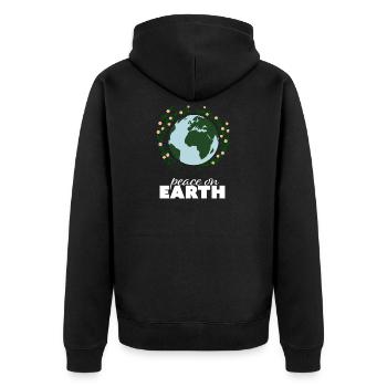 Peace on Earth, Peace, Freedom, Gift Idea - Unisex Premium Organic Zip Hoodie - black - Back - Nico (187cm)